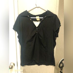 Women’s black top with lace